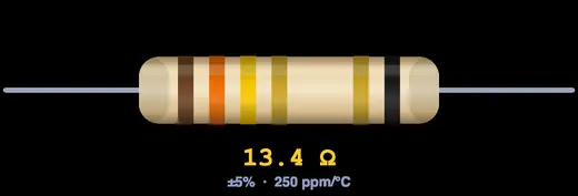 6-band resistor with temperature coefficient ring
