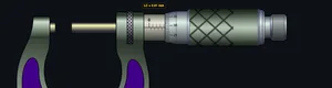 Micrometer at a fresh randomised reading after pressing New